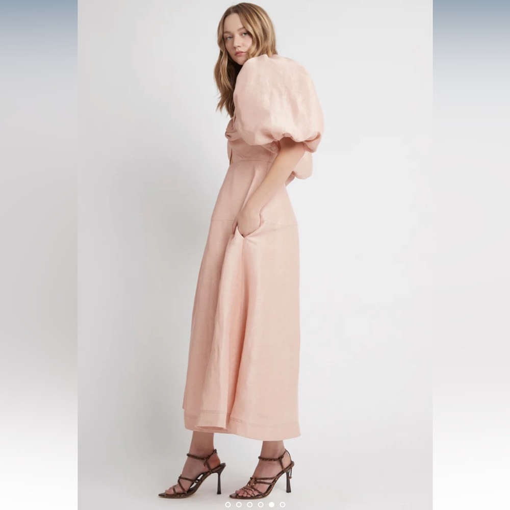 Aje pink puff sleeve midi dress - Picture 8 of 9